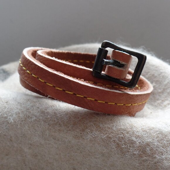 Frye Jewelry - FRYE Triple Wrap Leather Bracelet TAN